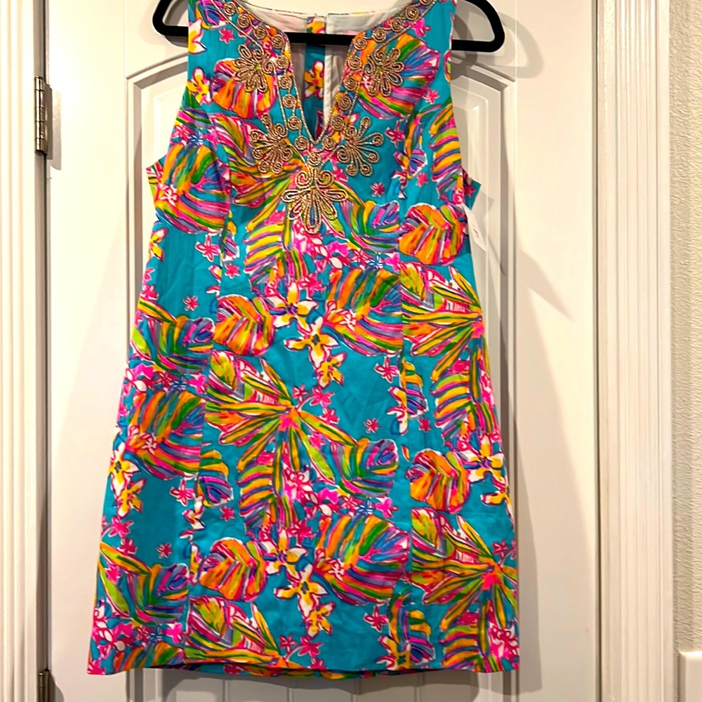 Lilly Pulitzer Gabby Shift Dress. NWT size 14. Sea Blue summer haze
